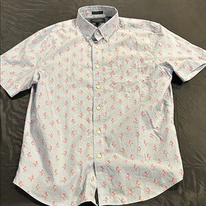 Banana Republic Light Blue Flamingo Print Shirt NWT